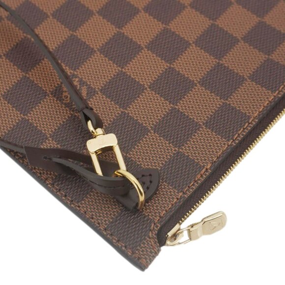 Louis Vuitton  Neverfull Wristlet Damier Ebene Pouch Brown - Picture 6 of 12
